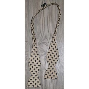 Rivetz Of Boston Neck Bow Tie Cream White Maroon Red Geometric Design Adjustable